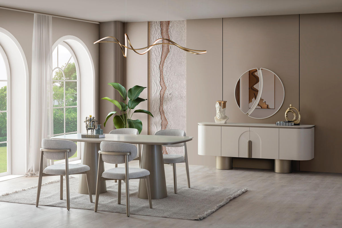 Pappel Sideboard mit Spiegel