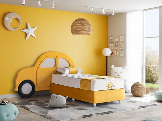 Kinderbett Cedar – Rennauto-Design & Orthopädische Matratze
