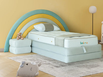 Kinderbett Avignon – Buntes Regenbogen-Design & Orthopädische Matratze