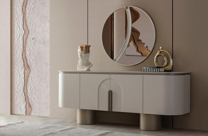 Pappel Sideboard mit Spiegel