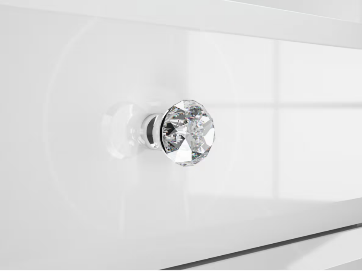 Ihlamur Nachtkommode Weiß HG/ Chrom