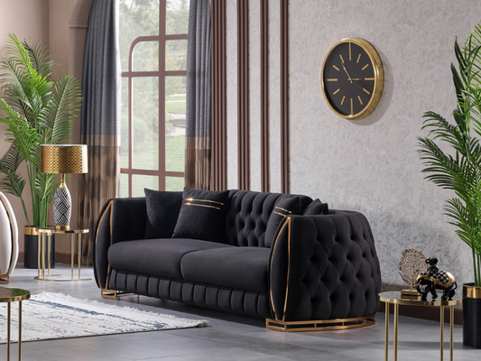 Fauna 3-Sitzer Sofa  Schwarz