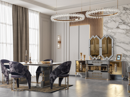 Yakut Anthrazit Esszimmer Set