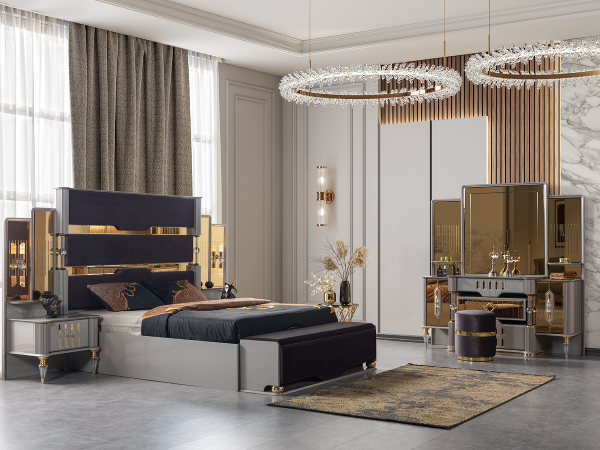 Yakut Anthrazit Schlafzimmer-Set
