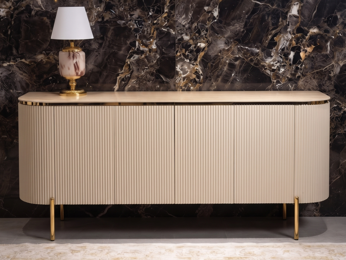 Venedik Sideboard Beige/ Gold