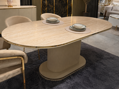 Venedik Esstisch Beige/ Gold