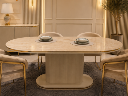 Venedik Esstisch Beige/ Gold