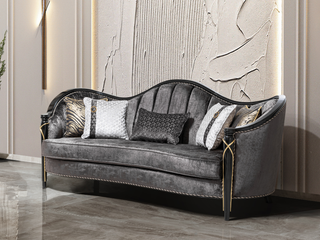 Feriha 3-Sitzer Sofa – Dunkel