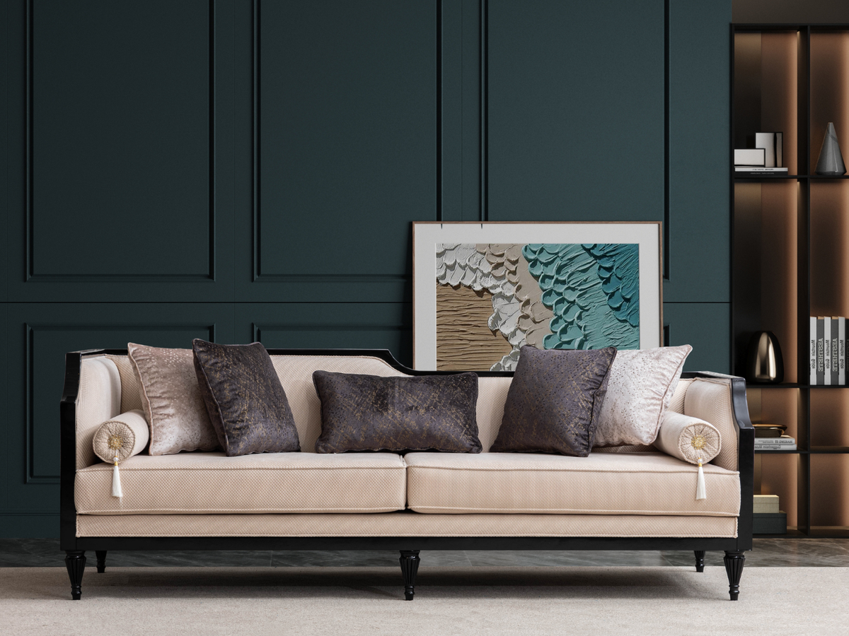 Laleon 3-Sitzer Sofa – Creme