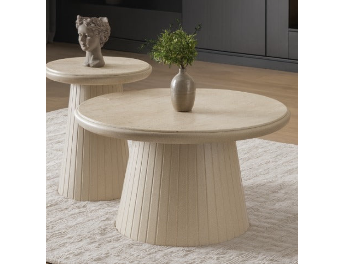 Shiva Couchtisch 2er Set Traverten Bayraktar
