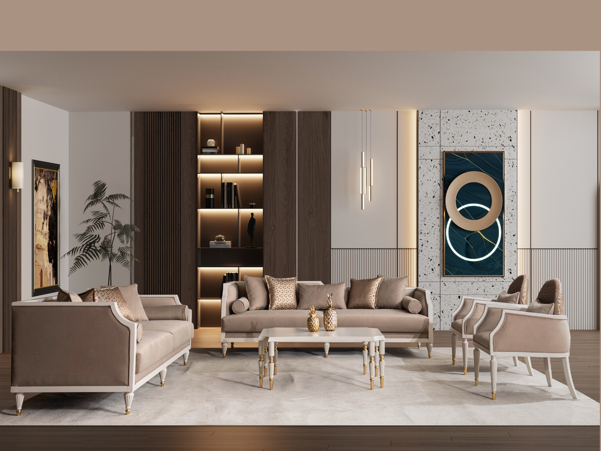 Laleon Cream Couchgarnitur