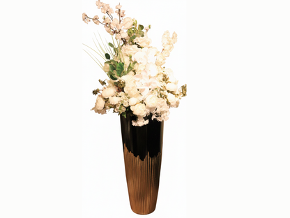 416-90 Weiß Rosen in Vase