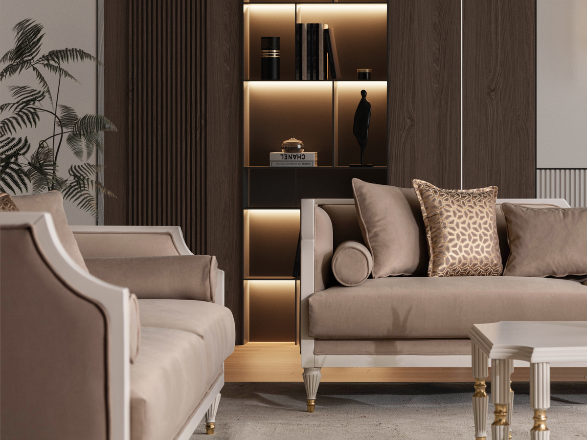 Laleon Cream Couchgarnitur