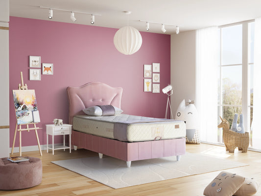 Kinderbett Olive – Charmantes Stepp-Design & Orthopädische Matratze