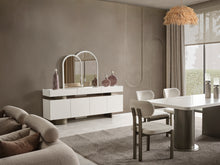 Violet Sideboard + Spiegel Weiß ( Seide)/ Matt Gold