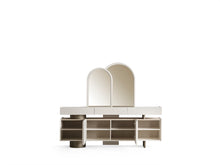 Violet Sideboard + Spiegel Weiß ( Seide)/ Matt Gold