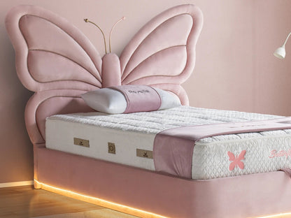 Kinderbett Butterfly – Zauberhaftes Schmetterlings-Design & Orthopädische Matratze